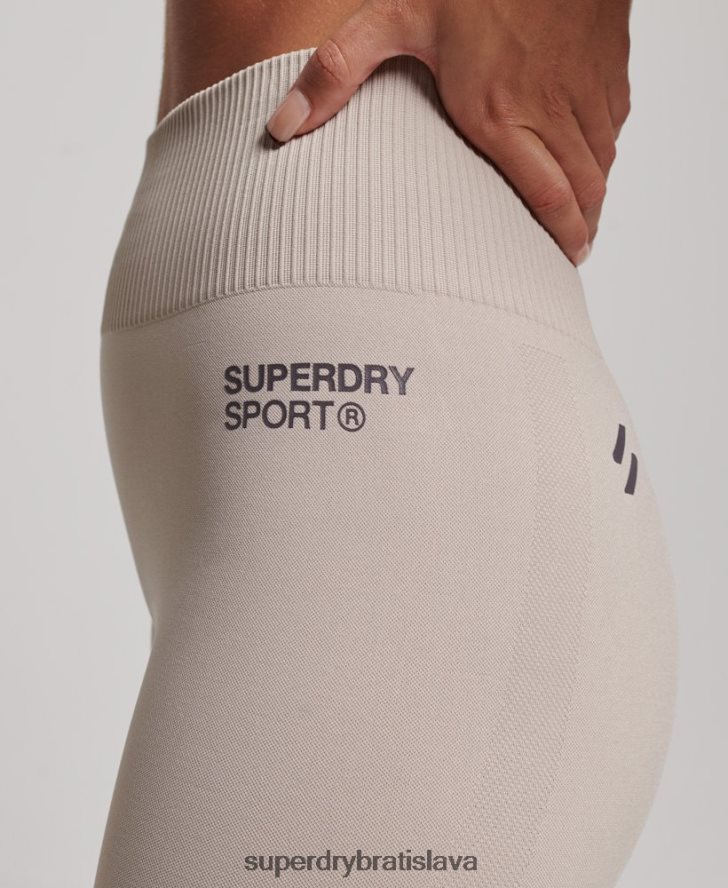 Superdry ženy bezšvové jadrové legíny 6B4ZTR4043 oblečenie béžová
