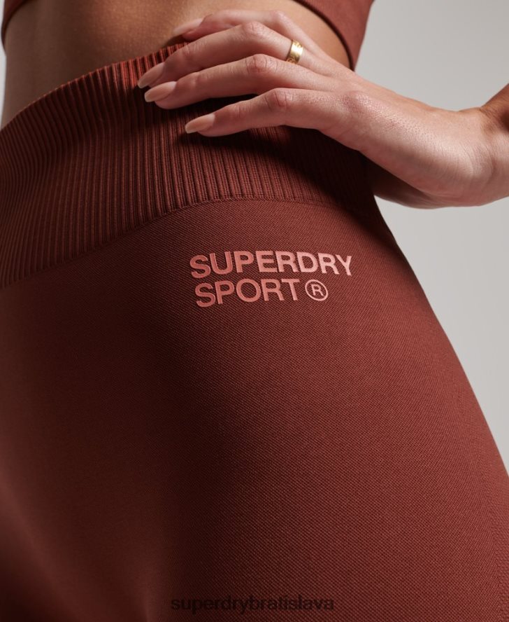 Superdry ženy bezšvové jadrové legíny 6B4ZTR4048 oblečenie hnedá