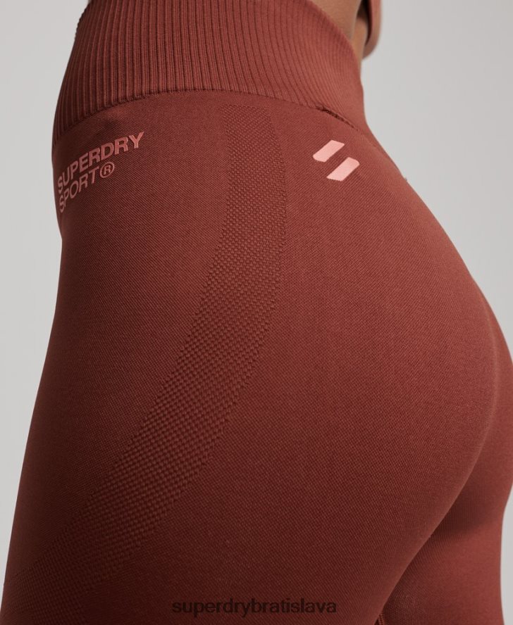 Superdry ženy bezšvové jadrové legíny 6B4ZTR4048 oblečenie hnedá