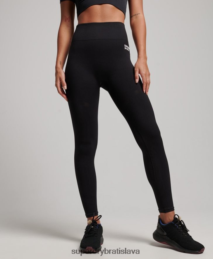 Superdry ženy bezšvové jadrové legíny 6B4ZTR4051 oblečenie čierna