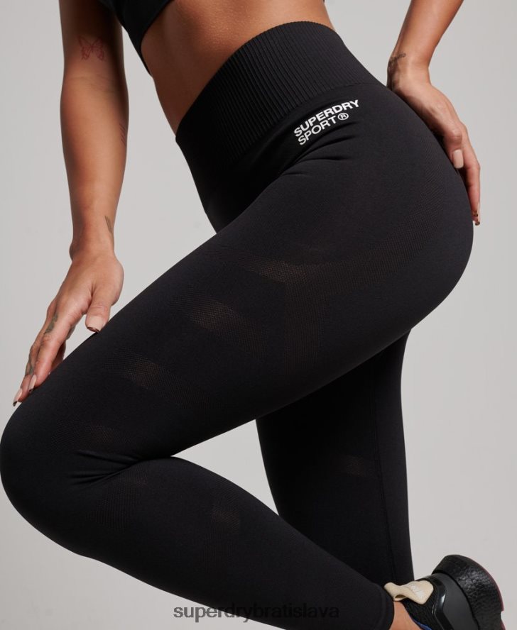 Superdry ženy bezšvové jadrové legíny 6B4ZTR4051 oblečenie čierna