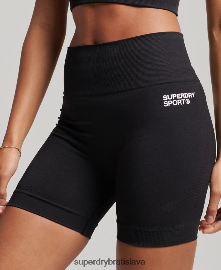 Superdry ženy bezšvové šortky s jadrom 6B4ZTR3117 oblečenie čierna