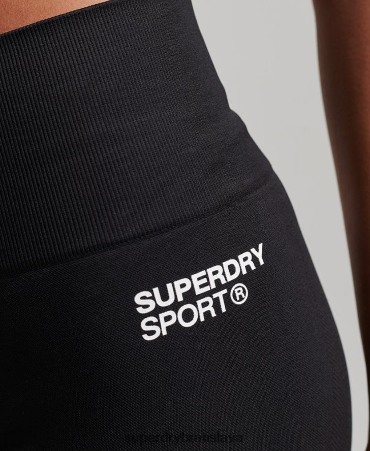 Superdry ženy bezšvové šortky s jadrom 6B4ZTR3117 oblečenie čierna