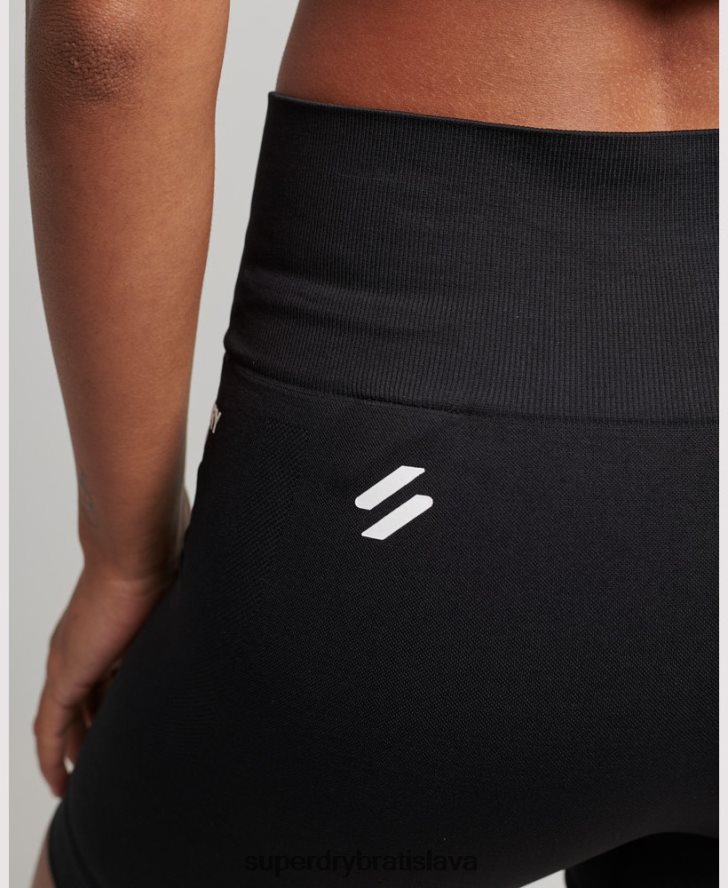 Superdry ženy bezšvové šortky s jadrom 6B4ZTR3117 oblečenie čierna
