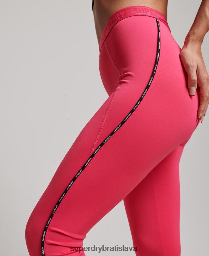 Superdry ženy cvičné značkové elastické legíny 6B4ZTR4059 oblečenie Ružová