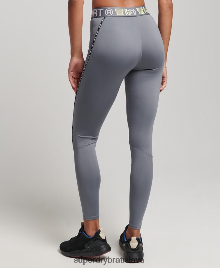 Superdry ženy cvičné značkové elastické priliehavé legíny 6B4ZTR4077 oblečenie Fialová