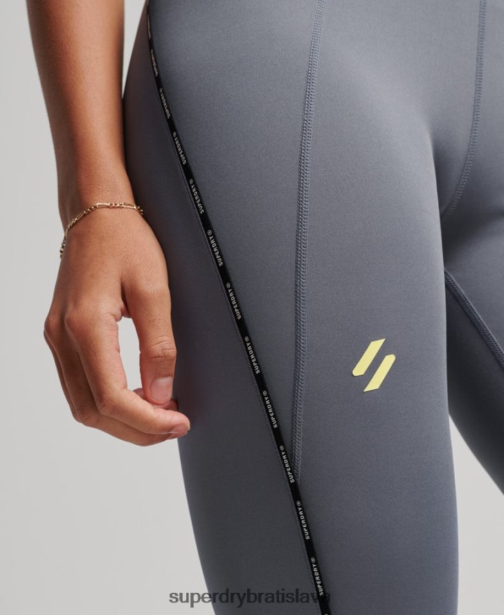 Superdry ženy cvičné značkové elastické priliehavé legíny 6B4ZTR4077 oblečenie Fialová