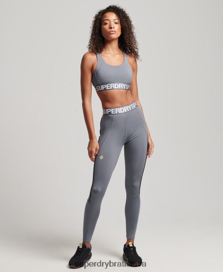 Superdry ženy cvičné značkové elastické priliehavé legíny 6B4ZTR4077 oblečenie Fialová