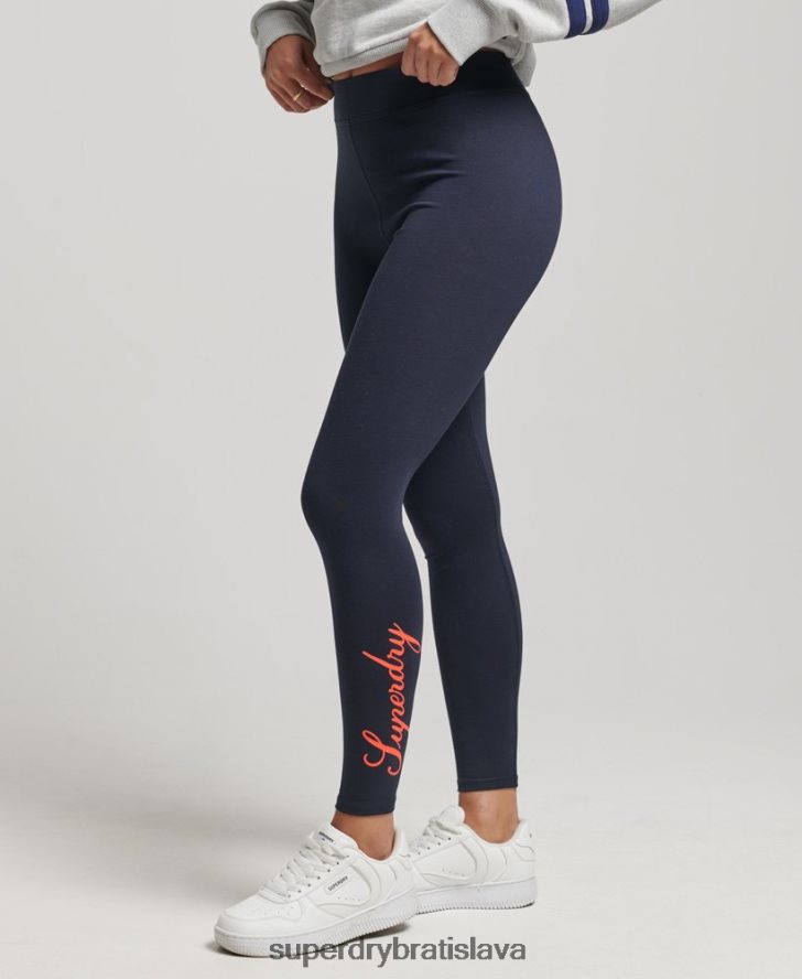 Superdry ženy dedičné legíny 6B4ZTR4088 oblečenie námorníctvo