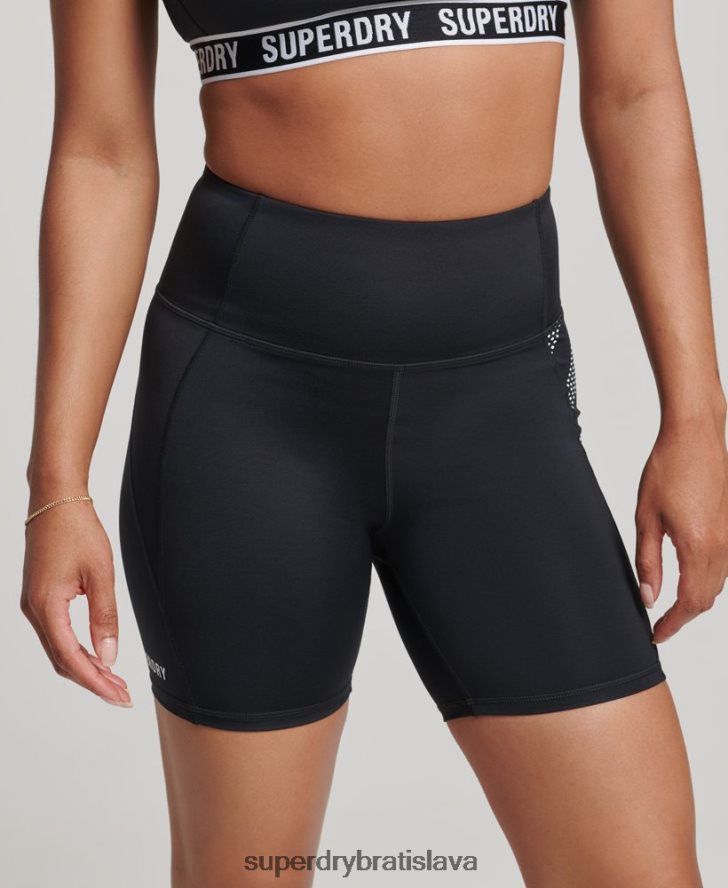 Superdry ženy jadro 6-palcové úzke šortky 6B4ZTR3134 oblečenie čierna