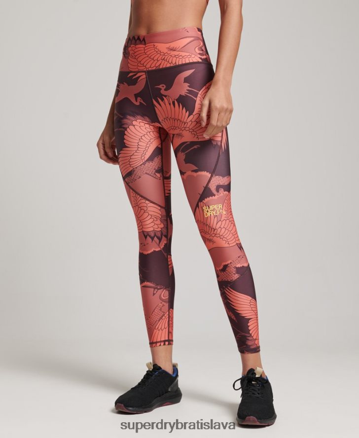 Superdry ženy jadro 7/8 pančuchové nohavice 6B4ZTR4042 oblečenie červená
