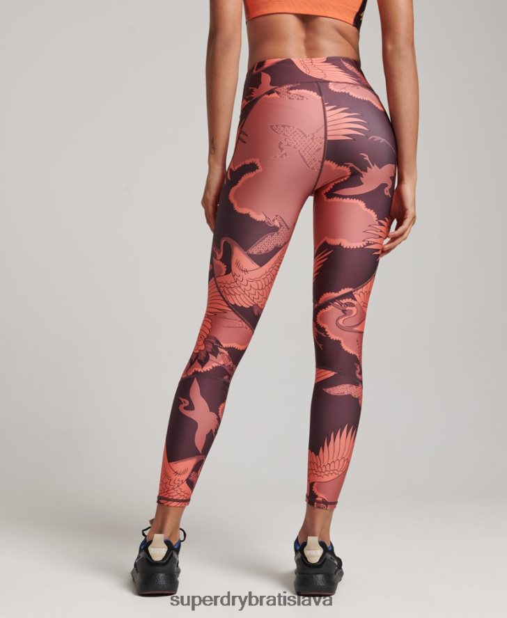 Superdry ženy jadro 7/8 pančuchové nohavice 6B4ZTR4042 oblečenie červená