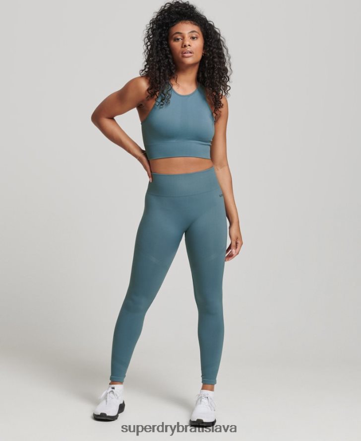Superdry ženy jadrové bezšvové pančuchové nohavice 6B4ZTR4064 oblečenie Modrá