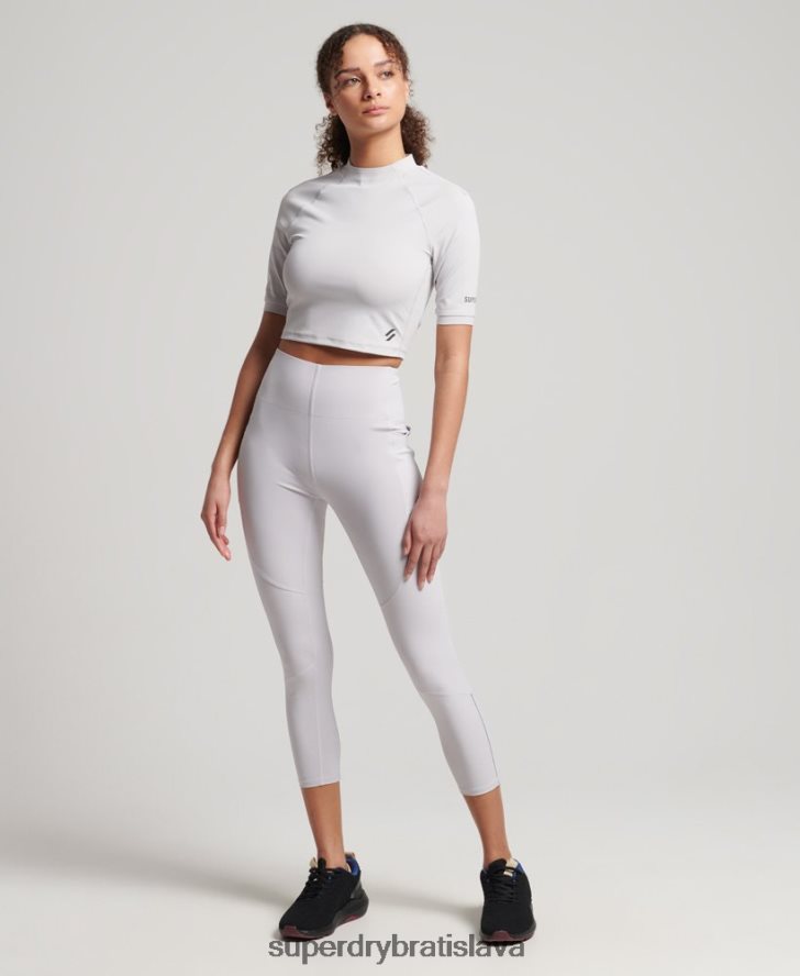 Superdry ženy spustiť 7/8 úzke legíny 6B4ZTR6334 oblečenie svetlo šedá