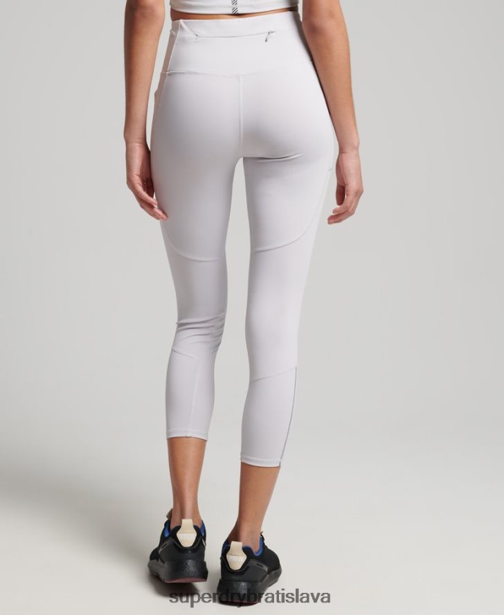 Superdry ženy spustiť 7/8 úzke legíny 6B4ZTR6334 oblečenie svetlo šedá