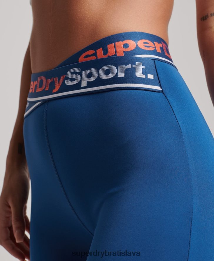 Superdry ženy tréningové crossové 7/8 legíny 6B4ZTR4056 oblečenie Modrá