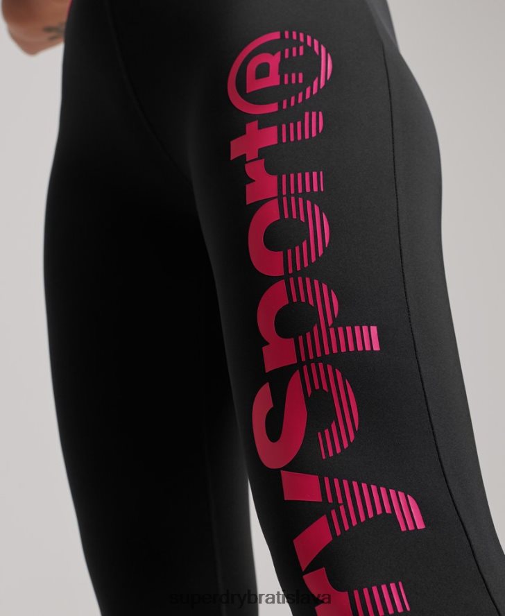 Superdry ženy tréningové crossové 7/8 legíny 6B4ZTR4065 oblečenie čierna