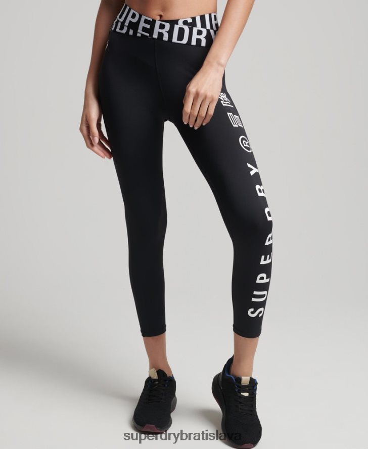 Superdry ženy tréningové crossové 7/8 legíny 6B4ZTR4068 oblečenie čierna