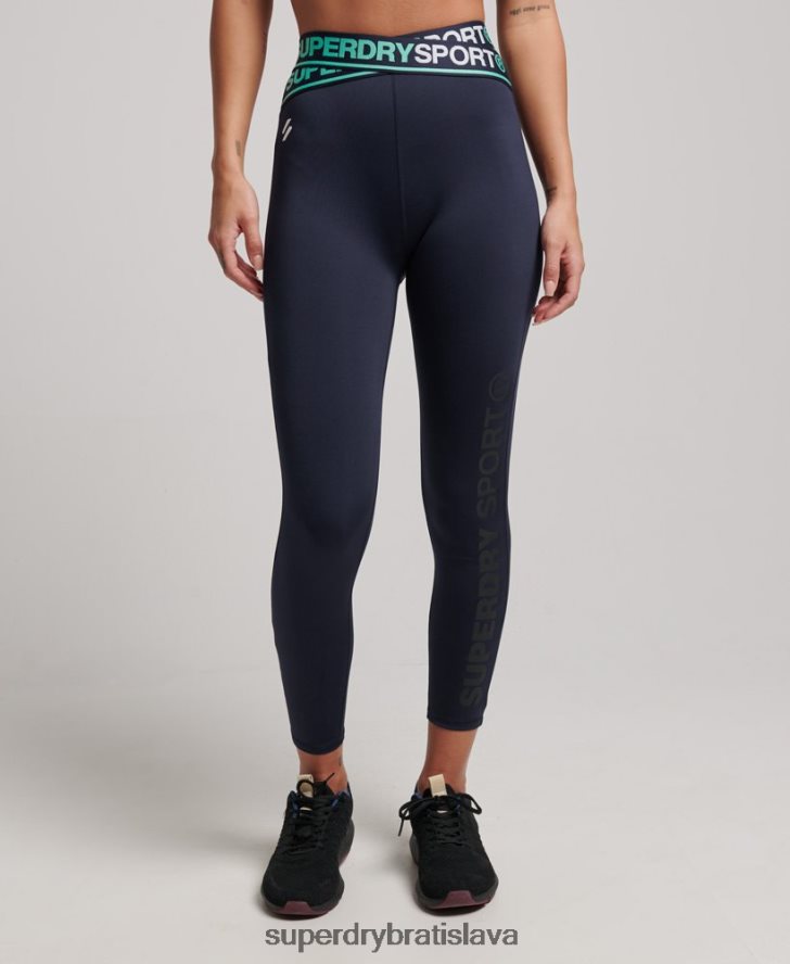 Superdry ženy tréningové crossové 7/8 legíny 6B4ZTR4081 oblečenie námorníctvo