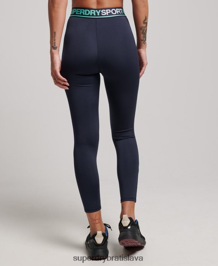 Superdry ženy tréningové crossové 7/8 legíny 6B4ZTR4081 oblečenie námorníctvo