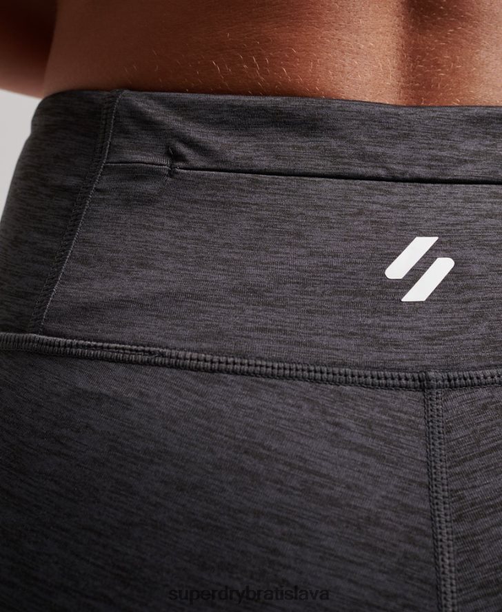 Superdry ženy tréningové legíny zo 7/8 sieťoviny 6B4ZTR4041 oblečenie tmavošedý