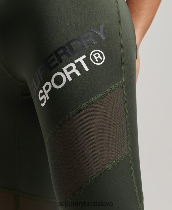 Superdry ženy tréningové legíny zo 7/8 sieťoviny 6B4ZTR4078 oblečenie zelená