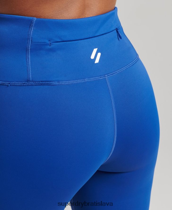 Superdry ženy tréningové sieťované 7/8 legíny 6B4ZTR6336 oblečenie Modrá