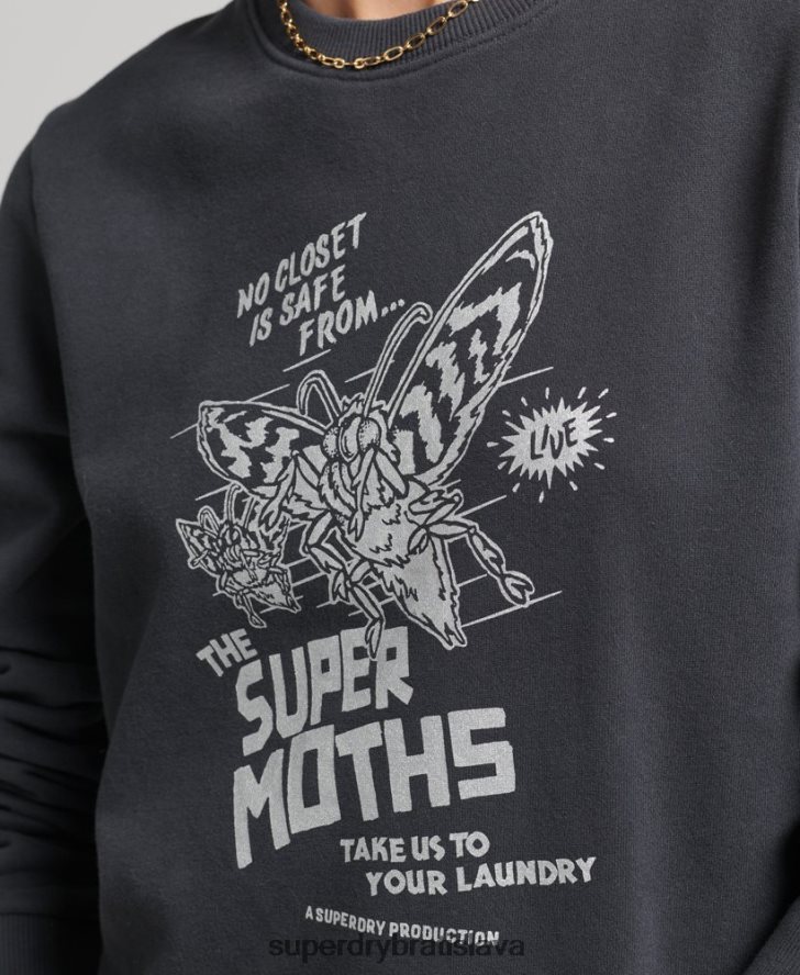 Superdry ženy B-movie crew mikina 6B4ZTR5829 oblečenie tmavošedý