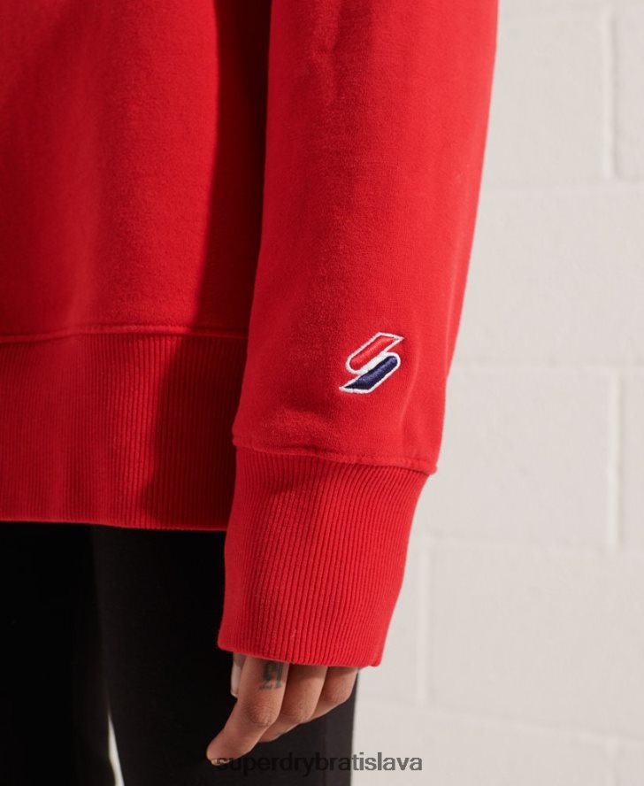 Superdry ženy City College oversized half zip track top 6B4ZTR5959 oblečenie červená