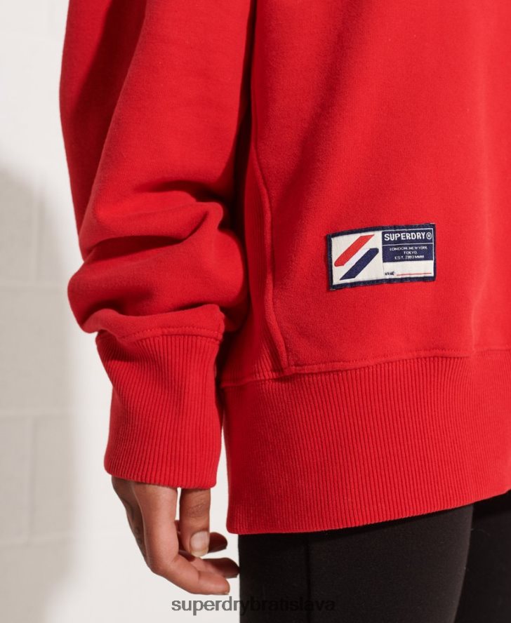 Superdry ženy City College oversized half zip track top 6B4ZTR5959 oblečenie červená