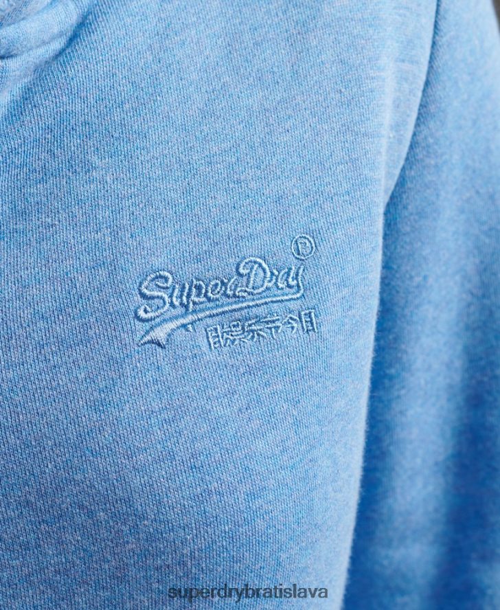 Superdry ženy Mikina s kapucňou s logom na zips z organickej bavlny 6B4ZTR3301 oblečenie Modrá