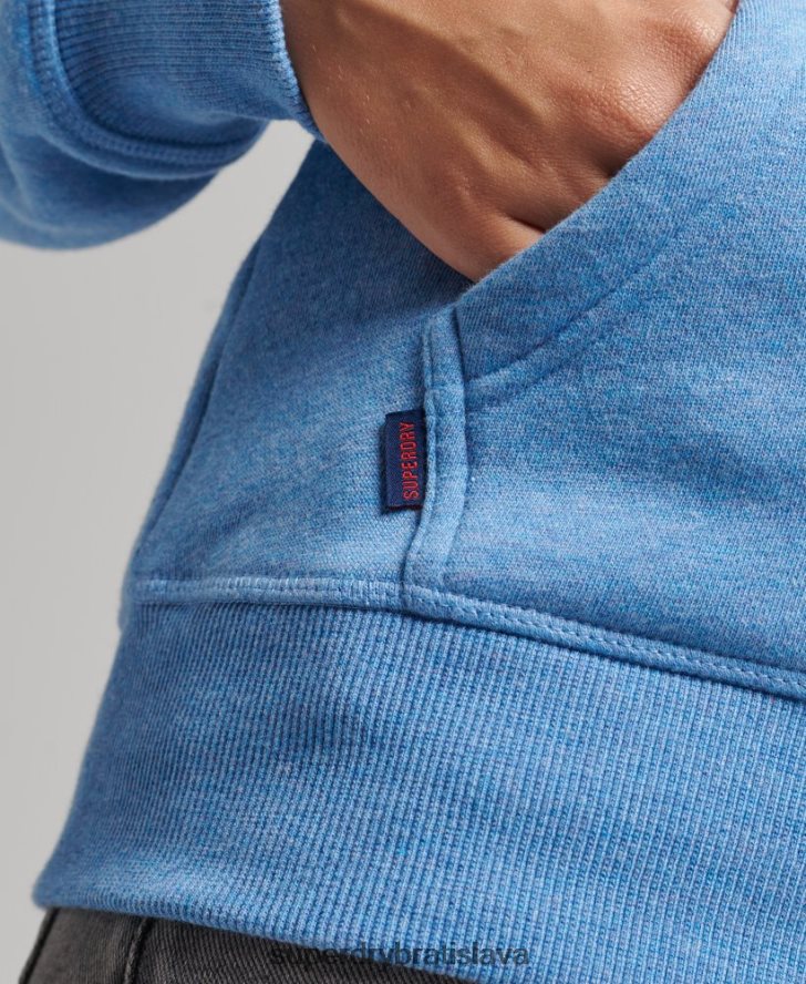 Superdry ženy Mikina s kapucňou s logom na zips z organickej bavlny 6B4ZTR3301 oblečenie Modrá