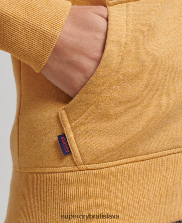 Superdry ženy Mikina s kapucňou s logom na zips z organickej bavlny 6B4ZTR3343 oblečenie žltá