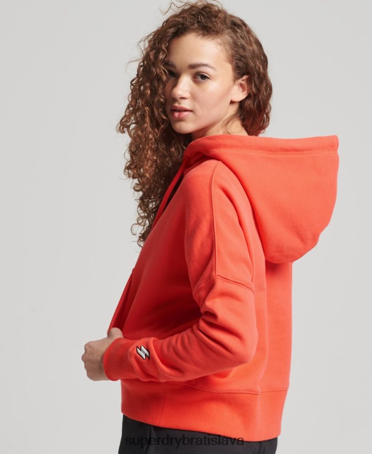 Superdry ženy Mikina s kapucňou s mikro logom 6B4ZTR5903 oblečenie koralový