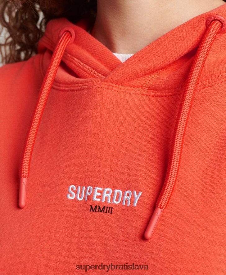 Superdry ženy Mikina s kapucňou s mikro logom 6B4ZTR5903 oblečenie koralový