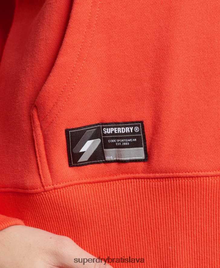 Superdry ženy Mikina s kapucňou s mikro logom 6B4ZTR5903 oblečenie koralový