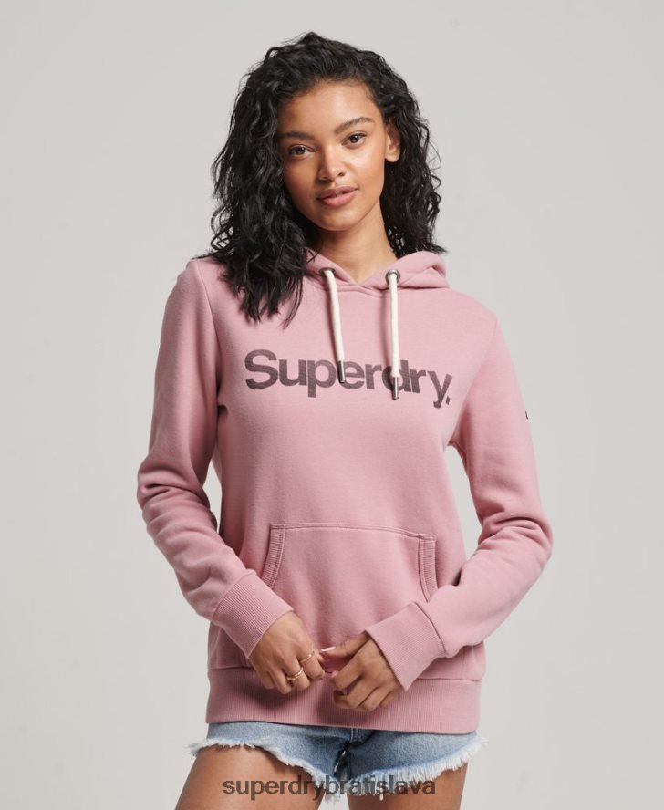 Superdry ženy Mikina s logom s organickou bavlnou 6B4ZTR5967 oblečenie Ružová