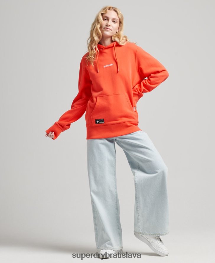 Superdry ženy Mikina s mikro logom 6B4ZTR5812 oblečenie koralový