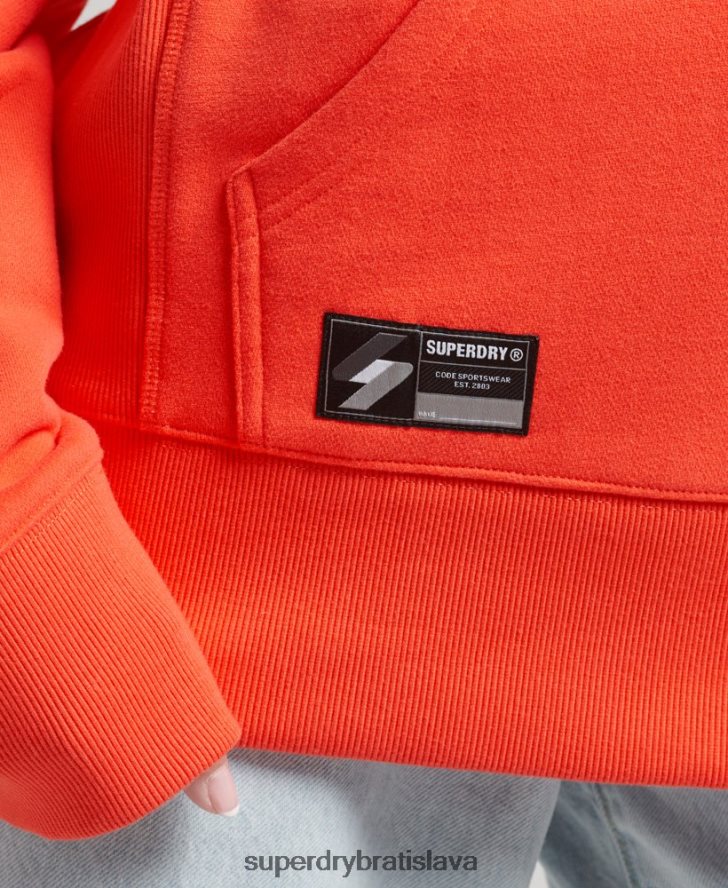 Superdry ženy Mikina s mikro logom 6B4ZTR5812 oblečenie koralový