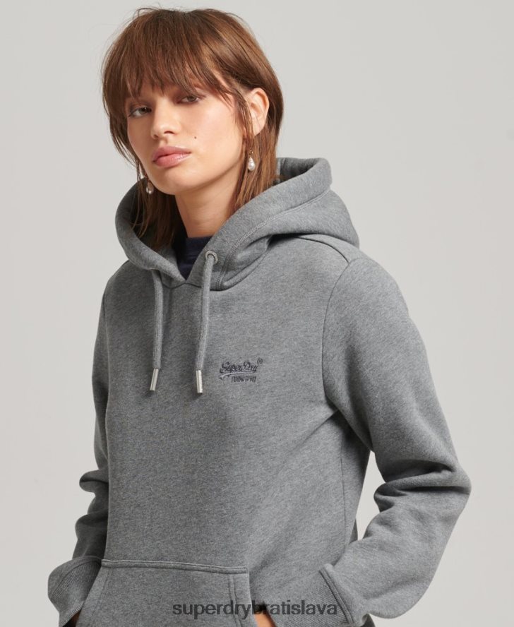 Superdry ženy Mikina s podstatným logom z organickej bavlny 6B4ZTR6108 oblečenie sivá