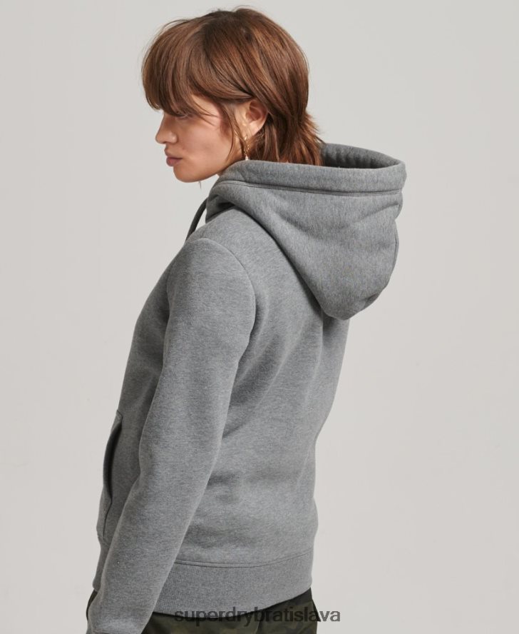 Superdry ženy Mikina s podstatným logom z organickej bavlny 6B4ZTR6108 oblečenie sivá