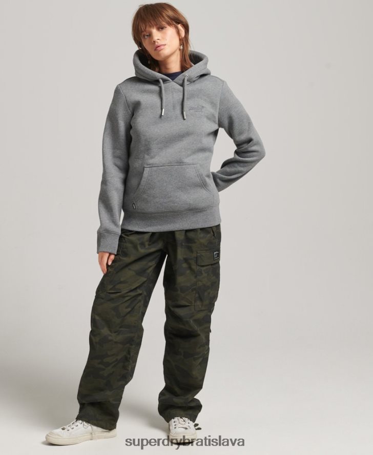 Superdry ženy Mikina s podstatným logom z organickej bavlny 6B4ZTR6108 oblečenie sivá
