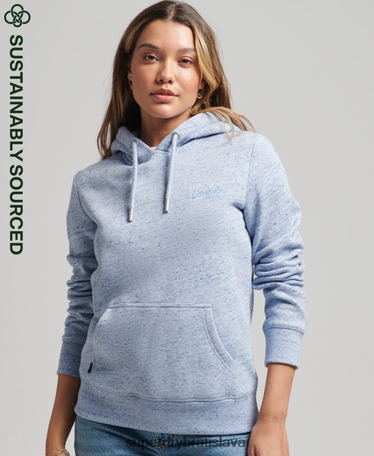 Superdry ženy Mikina s podstatným logom z organickej bavlny 6B4ZTR6117 oblečenie svetlo modrá