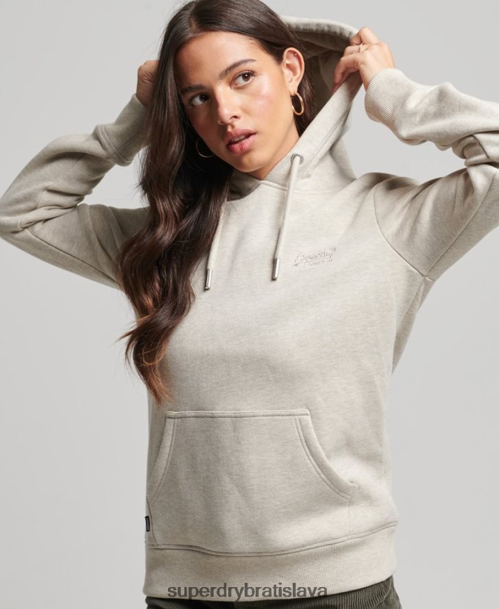 Superdry ženy Mikina s podstatným logom z organickej bavlny 6B4ZTR6151 oblečenie krém