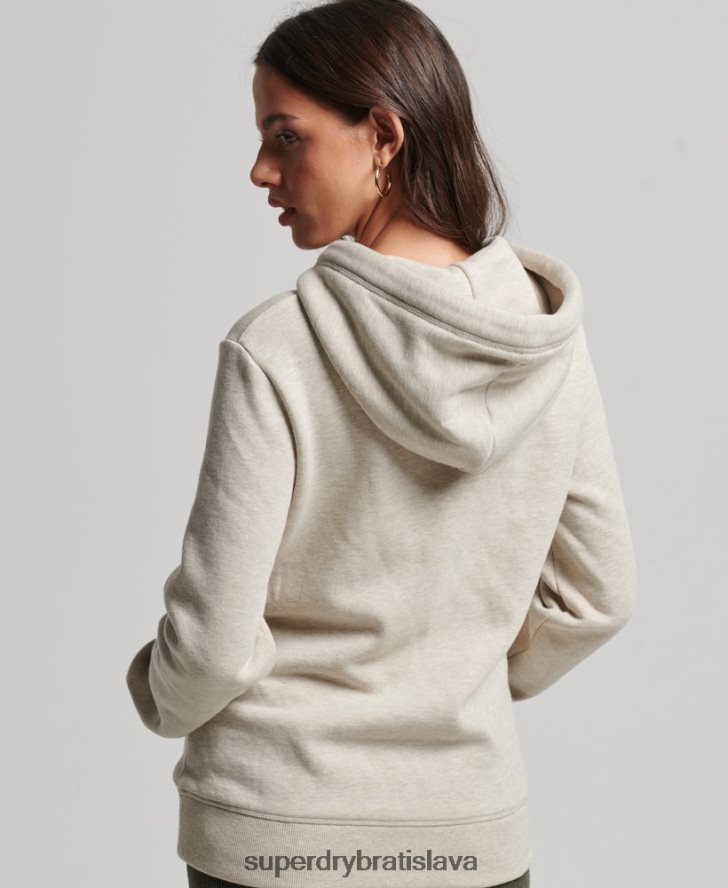 Superdry ženy Mikina s podstatným logom z organickej bavlny 6B4ZTR6151 oblečenie krém