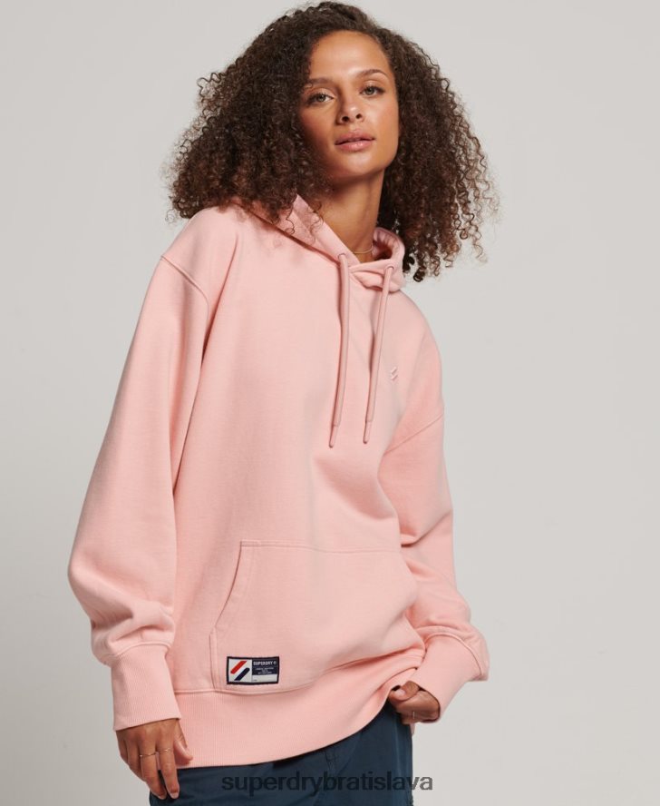 Superdry ženy Nadrozmerná mikina s kapucňou z organickej bavlny 6B4ZTR3380 oblečenie Ružová