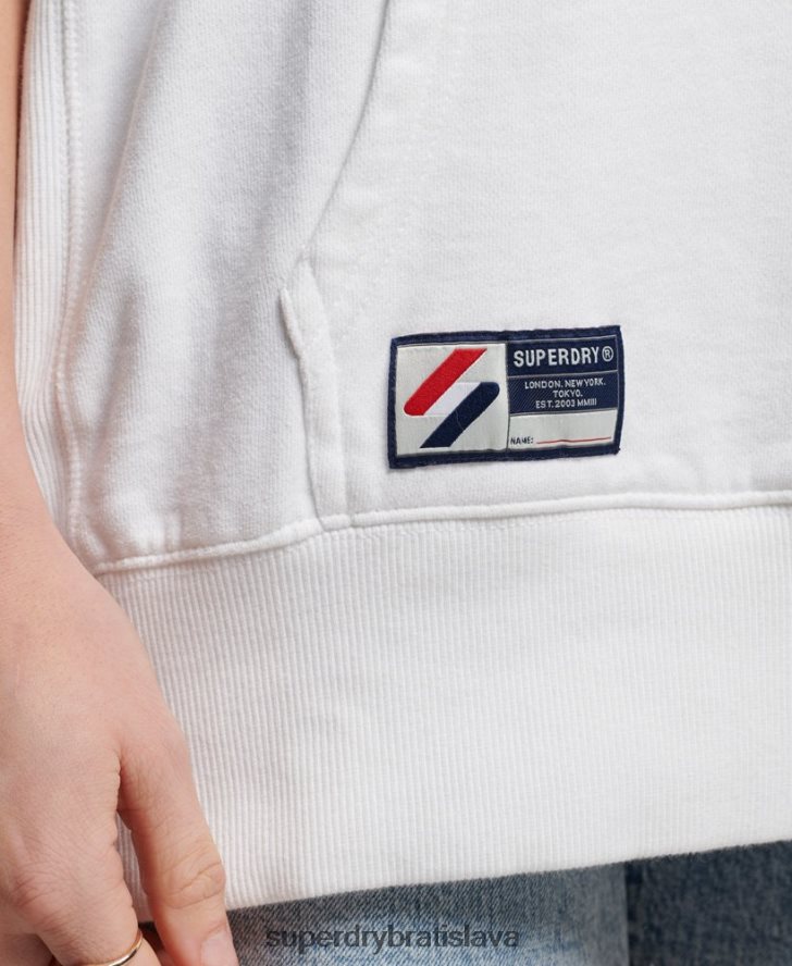 Superdry ženy Nadrozmerná mikina s kapucňou z organickej bavlny 6B4ZTR5768 oblečenie biely