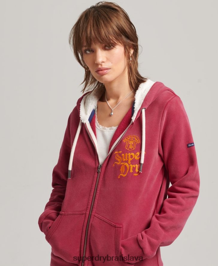 Superdry ženy Pride and craft mikina na zips 6B4ZTR6005 oblečenie červená