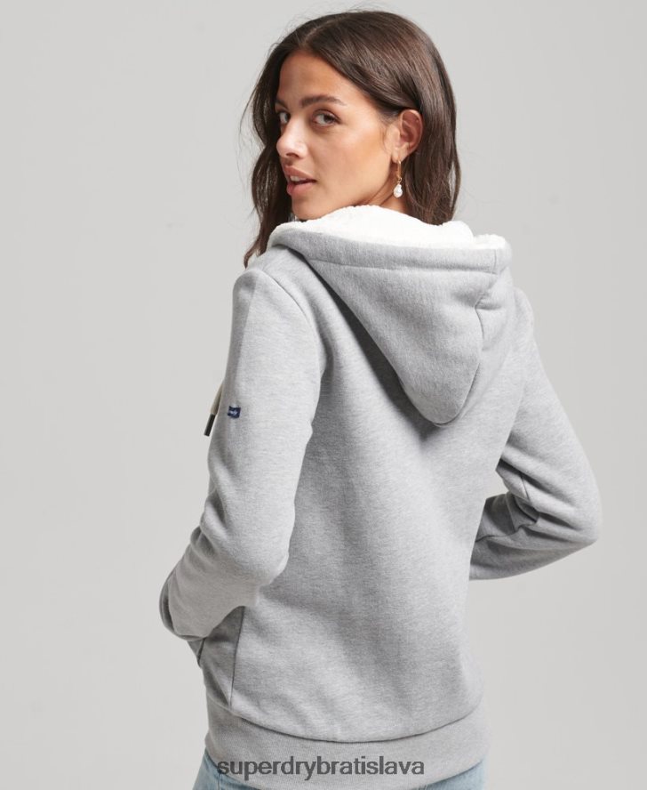 Superdry ženy Pride and craft mikina na zips 6B4ZTR6154 oblečenie sivá