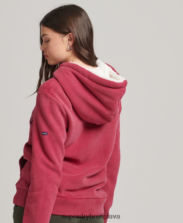 Superdry ženy Pride & craft mikina s kapucňou 6B4ZTR3399 oblečenie červená